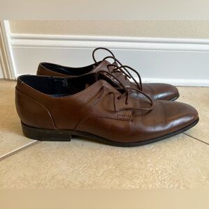 Calvin Klein Men’s Ramses Brown Leather Oxford Dress Shoes Size 12 US / 45.5 EU